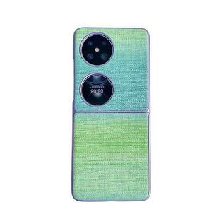 For Huawei P50 Pocket Illusory Color Leather Texture PC Phone Case(Green)
