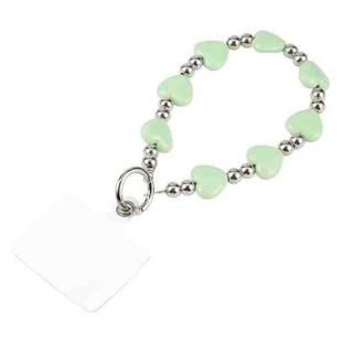 Mobile Phone Anti-lost Love Heart Bead Chain Short Lanyard(Green)