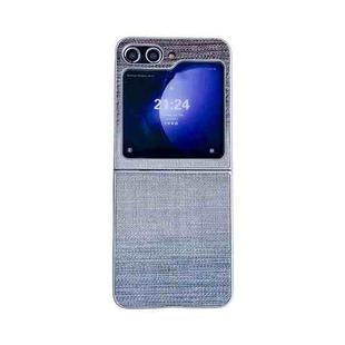 For Samsung Galaxy Z Flip5 Illusory Color Leather Texture PC Phone Case(Blue)