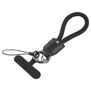 Keychain Pure Color Mobile Phone Anti-lost Short Lanyard(Black)