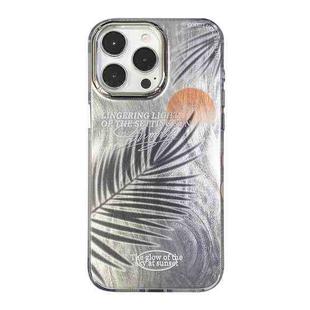 For iPhone 15 Pro Max Illustration Pattern Radiation Design Full Coverage Shockproof Phone Case(Sunset Frond)
