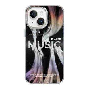 For iPhone 14 Illustration Pattern Radiation Design Full Coverage Shockproof Phone Case(Music Records)