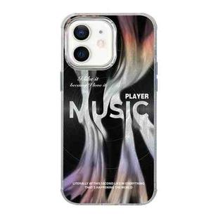 For iPhone 12 Illustration Pattern Radiation Design Full Coverage Shockproof Phone Case(Music Records)