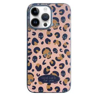 For iPhone 14 Pro Glitter Powder Leopard Print PC + TPU Phone Case(Brown)