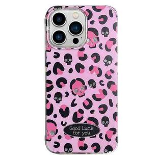 For iPhone 13 Pro Glitter Powder Leopard Print PC + TPU Phone Case(Pink)
