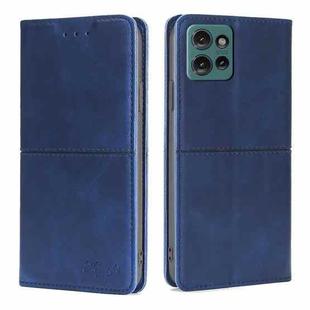 For Motorola Edge 50 5G Cow Texture Magnetic Leather Phone Case(Blue)