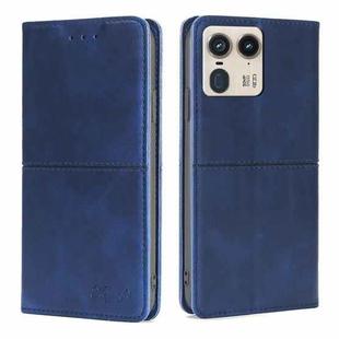 For Motorola Edge 50 Ultra Cow Texture Magnetic Leather Phone Case(Blue)