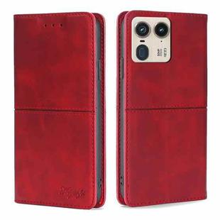 For Motorola Edge 50 Ultra Cow Texture Magnetic Leather Phone Case(Red)