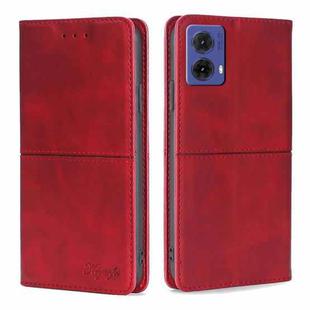 For Motorola Moto G85 5G Cow Texture Magnetic Leather Phone Case(Red)