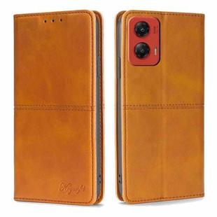 For Motorola Moto G Stylus 5G 2024 Cow Texture Magnetic Leather Phone Case(Light Brown)