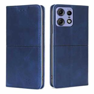 For Motorola Edge 50 Pro 5G Cow Texture Magnetic Leather Phone Case(Blue)