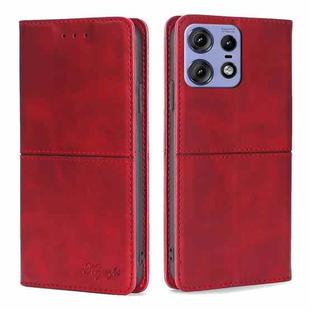 For Motorola Edge 50 Pro 5G Cow Texture Magnetic Leather Phone Case(Red)