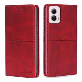 For Motorola Moto G Power 5G 2024 Cow Texture Magnetic Leather Phone Case(Red)