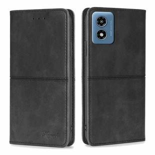 For Motorola Moto G 5G 2024 Cow Texture Magnetic Leather Phone Case(Black)