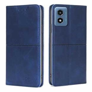 For Motorola Moto G 5G 2024 Cow Texture Magnetic Leather Phone Case(Blue)