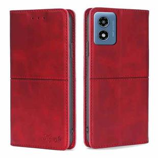 For Motorola Moto G 5G 2024 Cow Texture Magnetic Leather Phone Case(Red)