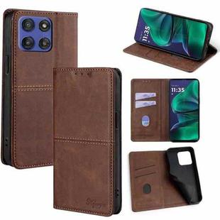 For Motorola Moto G Stylus 5G 2025 Cow Texture Magnetic Leather Phone Case(Dark Brown)