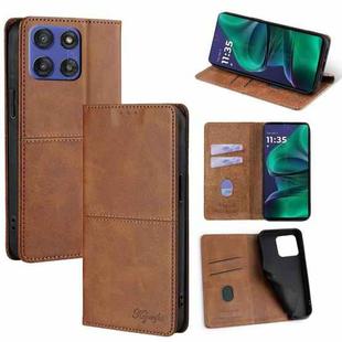 For Motorola Moto G Stylus 5G 2025 Cow Texture Magnetic Leather Phone Case(Light Brown)