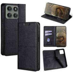 For Motorola Edge 60 Pro 5G Cow Texture Magnetic Leather Phone Case(Black)