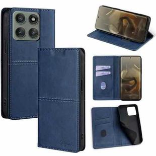 For Motorola Edge 60 Pro 5G Cow Texture Magnetic Leather Phone Case(Blue)