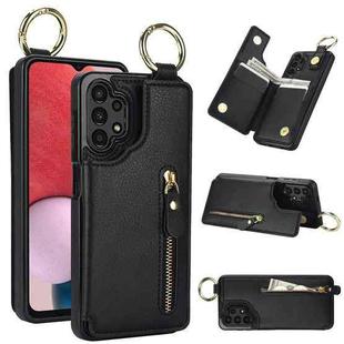 For Samsung Galaxy A13 4G/5G Litchi Texture Zipper Double Buckle Card Bag Phone Case(Black)