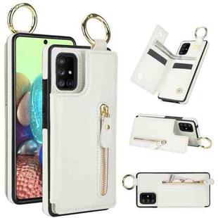 For Samsung Galaxy A51 5G Litchi Texture Zipper Double Buckle Card Bag Phone Case(White)
