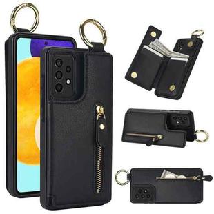 For Samsung Galaxy A72 5G Litchi Texture Zipper Double Buckle Card Bag Phone Case(Black)