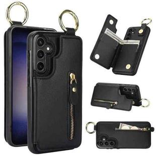 For Samsung Galaxy S23 FE 5G Litchi Texture Zipper Double Buckle Card Bag Phone Case(Black)