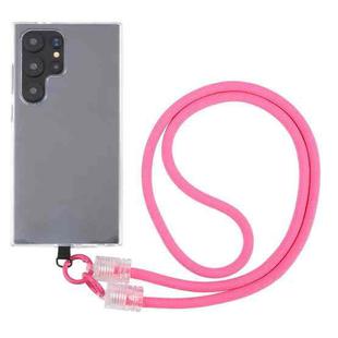 Transparent Buckle Anti-lost Strap Phone Crossbody Long Lanyard(Rose Red)