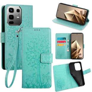 For Infinix Note 50 4G Tree & Deer Embossed Leather Phone Case(Green)