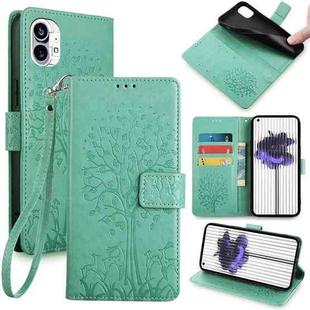 For Nothing Phone 1 Tree & Deer Embossed Leather Phone Case(Green)