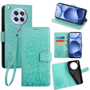 For OPPO Find X8s Tree & Deer Embossed Leather Phone Case(Green)