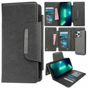 For iPhone 13 Pro Max Multifunctional Seven Cards Wallet Leather Phone Case(Grey)