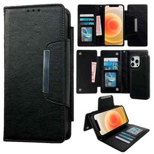 For iPhone 12 / 12 Pro Multifunctional Seven Cards Wallet Leather Phone Case(Black)