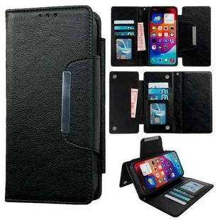 For iPhone 16 Pro Max Multifunctional Seven Cards Wallet Leather Phone Case(Black)