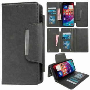 For iPhone 16 Pro Multifunctional Seven Cards Wallet Leather Phone Case(Grey)