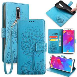 For Meizu V8 Pro Tree & Deer Embossed Leather Phone Case(Blue)