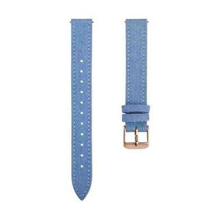 For Garmin Lily 2 14mm Linen Fabric Leather Watch Band(Light Blue)