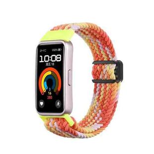 For Huawei Band 9 / 8 Magnetic Buckle Nylon Braid Watch Band(Bright Orange)