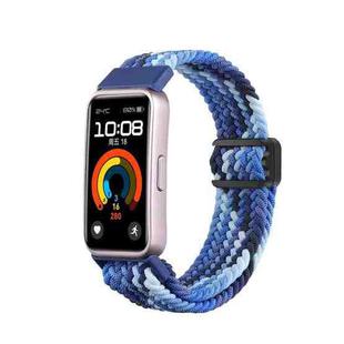 For Huawei Band 9 / 8 Magnetic Buckle Nylon Braid Watch Band(Bright Blue)