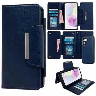 For Samsung Galaxy A35 5G Multifunctional 7-Card Wallet Leather Phone Case(Royal Blue)