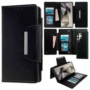 For Samsung Galaxy S24 Ultra 5G Multifunctional 7-Card Wallet Leather Phone Case(Black)