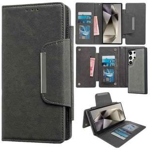 For Samsung Galaxy S24 Ultra 5G Multifunctional 7-Card Wallet Leather Phone Case(Grey)