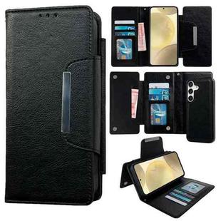 For Samsung Galaxy S24+ 5G Multifunctional 7-Card Wallet Leather Phone Case(Black)