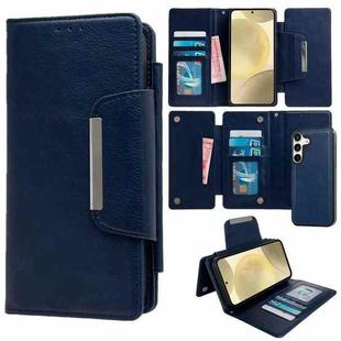For Samsung Galaxy S24+ 5G Multifunctional 7-Card Wallet Leather Phone Case(Royal Blue)