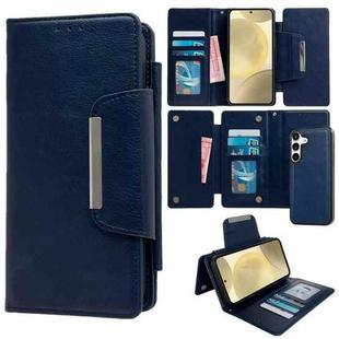 For Samsung Galaxy S24 5G Multifunctional 7-Card Wallet Leather Phone Case(Royal Blue)