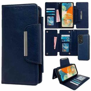 For Samsung Galaxy A23 4G/5G Multifunctional 7-Card Wallet Leather Phone Case(Royal Blue)