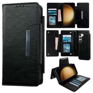 For Samsung Galaxy S23+ 5G Multifunctional 7-Card Wallet Leather Phone Case(Black)