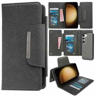 For Samsung Galaxy S23+ 5G Multifunctional 7-Card Wallet Leather Phone Case(Grey)