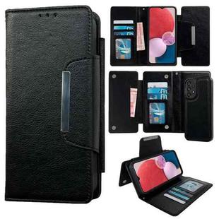 For Samsung Galaxy A13 4G Multifunctional 7-Card Wallet Leather Phone Case(Black)